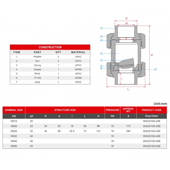 Check Valve - Şeffaf,Beyaz