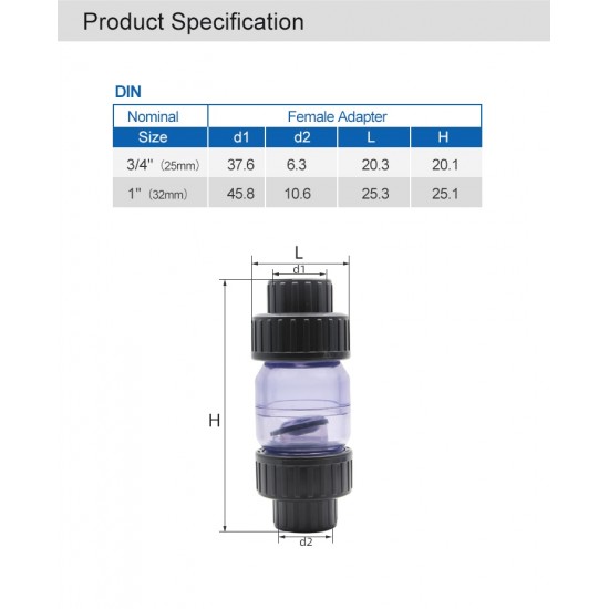 Check Valve - Şeffaf,Beyaz